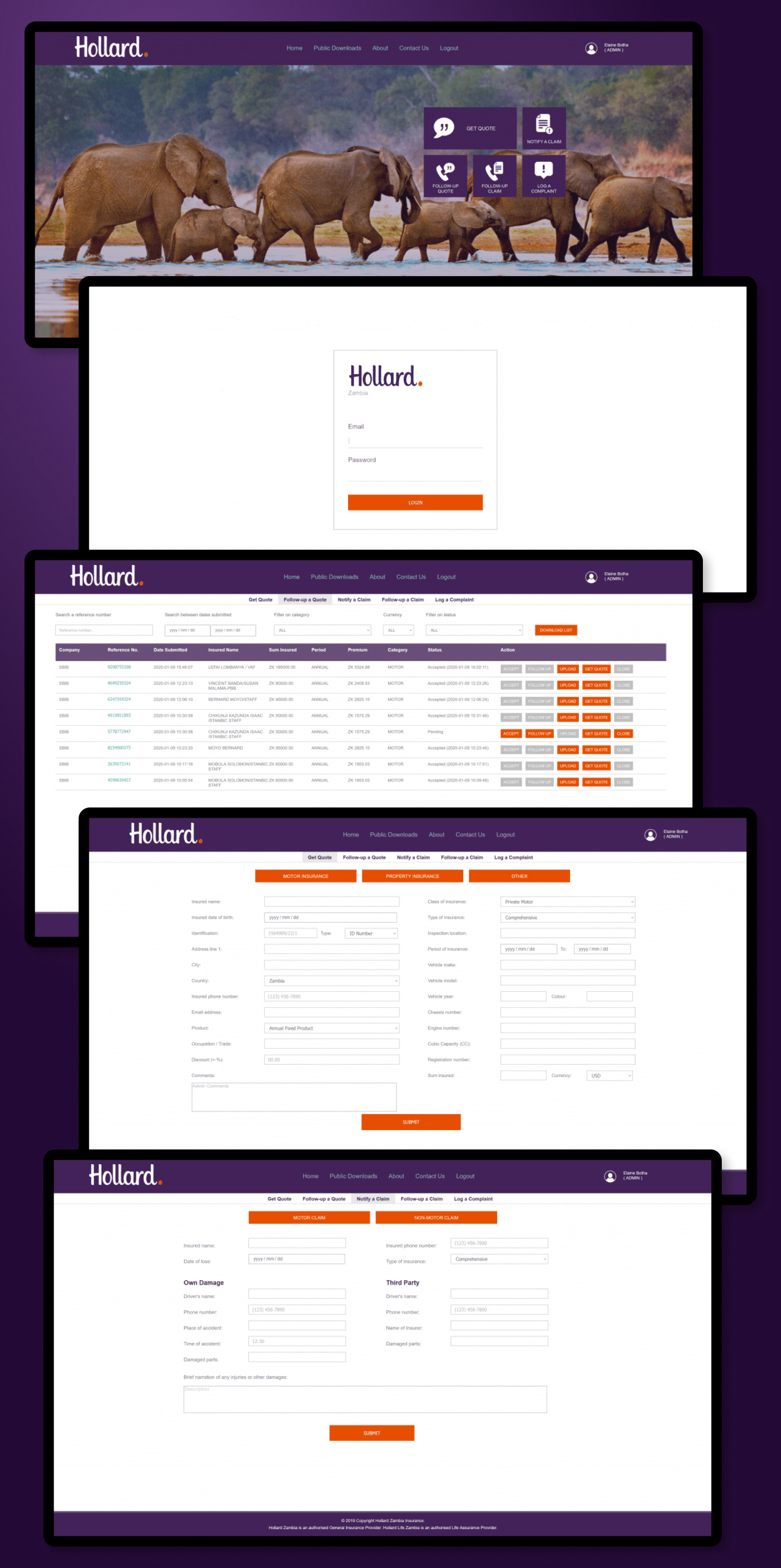 Hollard Policy Application