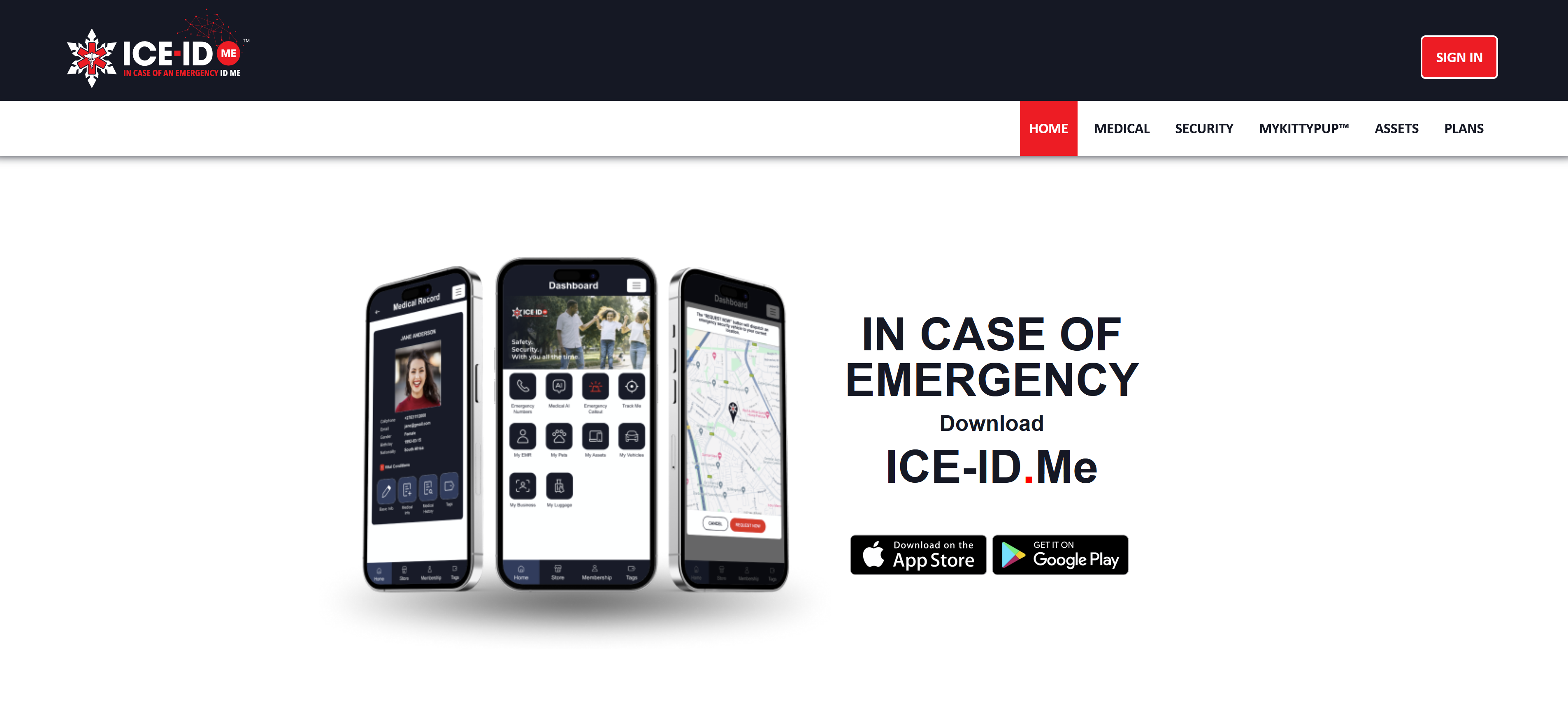 ICE-ID.Me emergency identification and safety platform